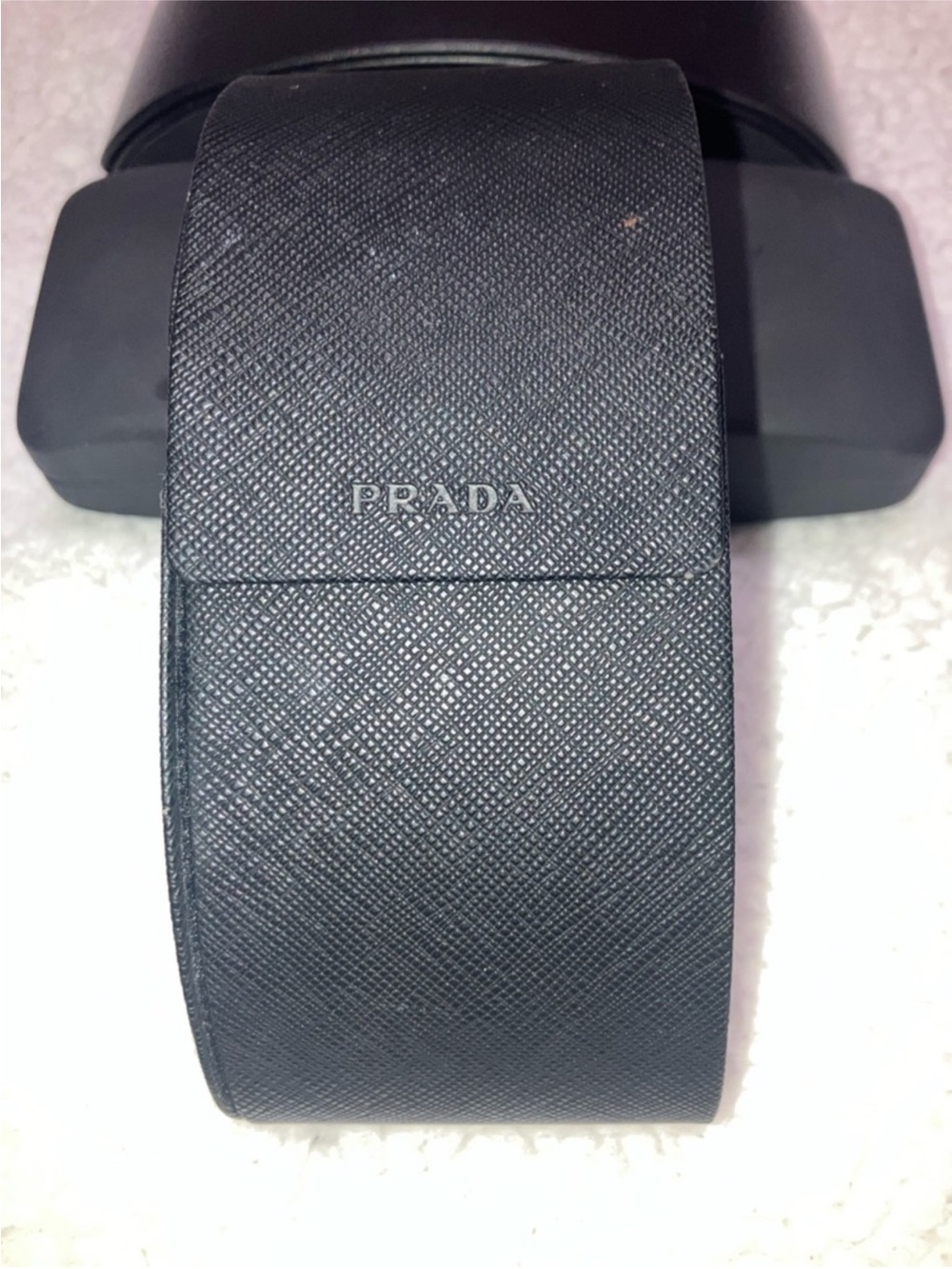 Prada Black Saffiano Eyewear Case with Velvet Interior